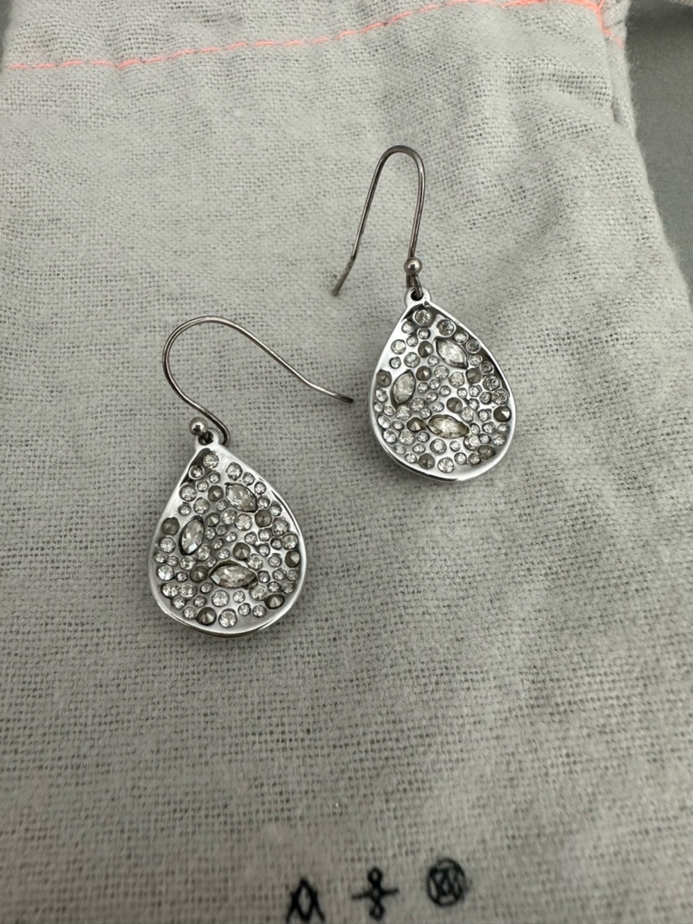 Alexis Bittar Silver Teardrop Crystal Dangle Earrings - Sparkling Silver